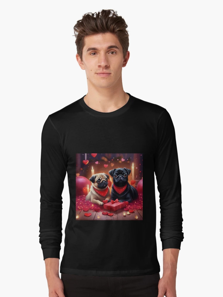Valentine Pugs Long Sleeve T-Shirt | Redbubble (US)