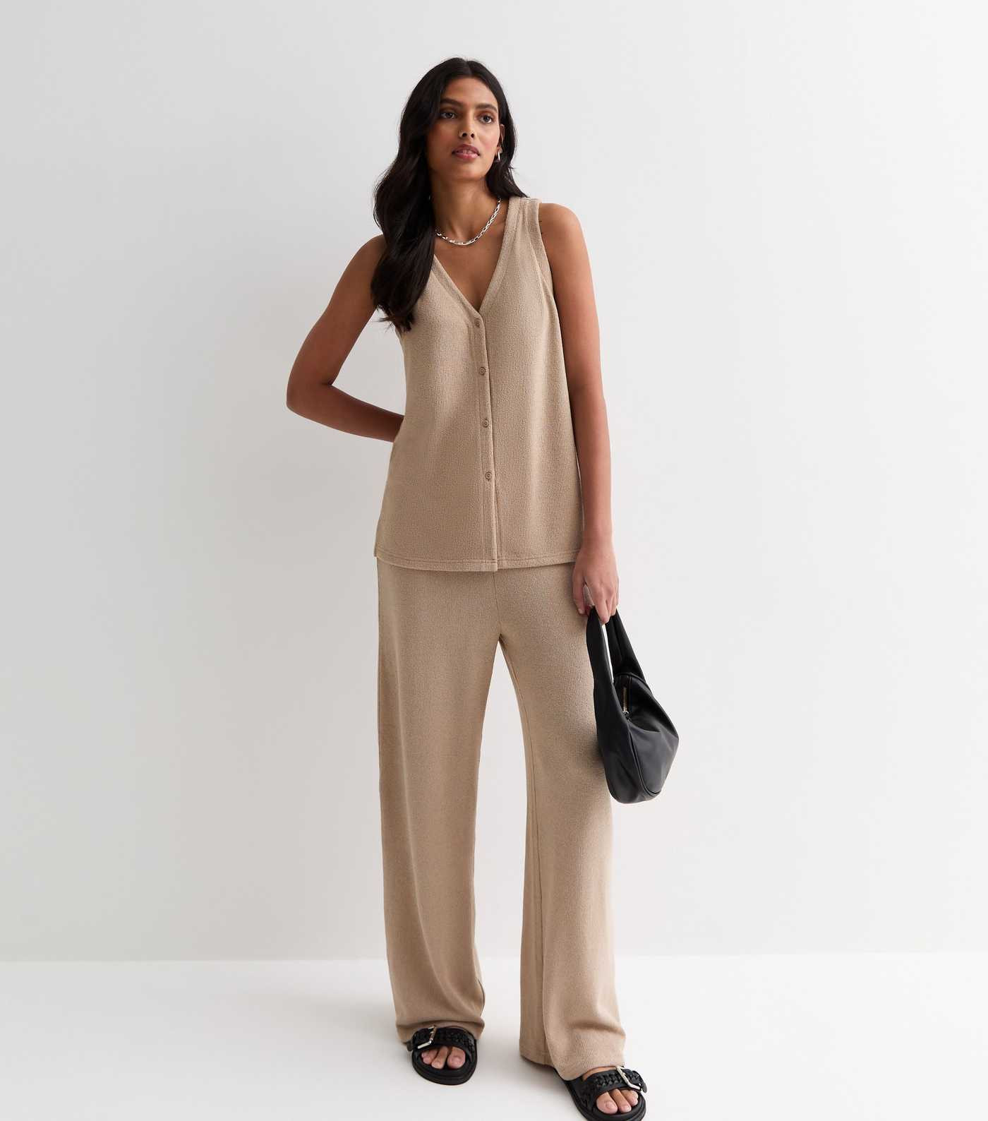 Mink Textured Fine Knit Trousers | New Look | New Look (UK)