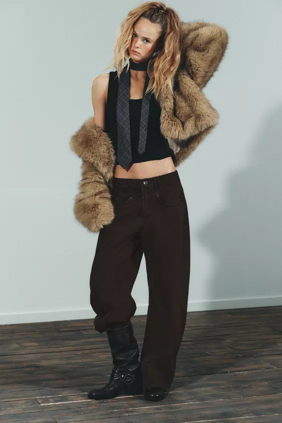 TRF LOW RISE BAGGY BARREL JEANS | Zara US