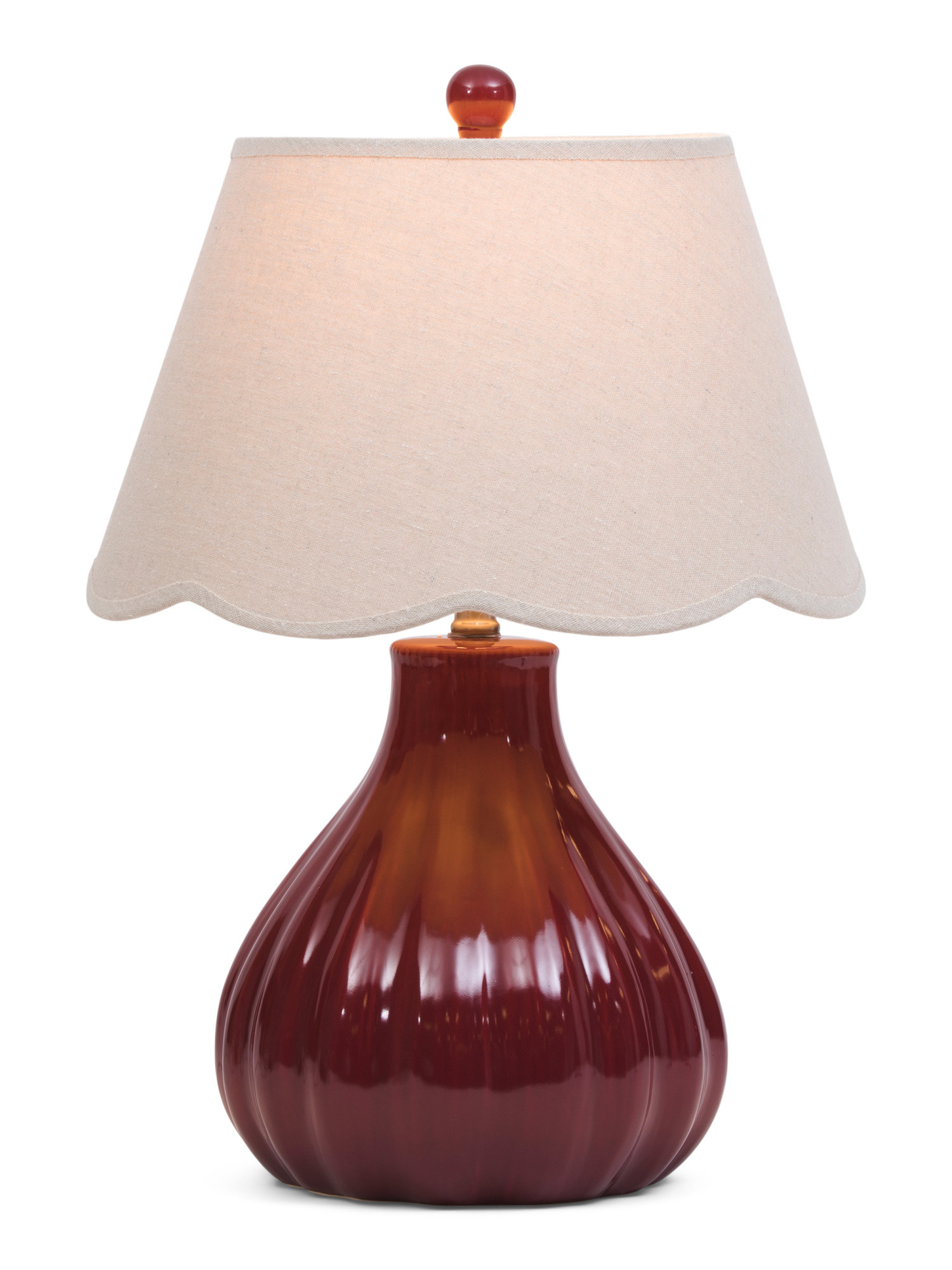22in Ceramic Teardrop Table Lamp With Scalloped Shade | Bedroom | Marshalls | Marshalls