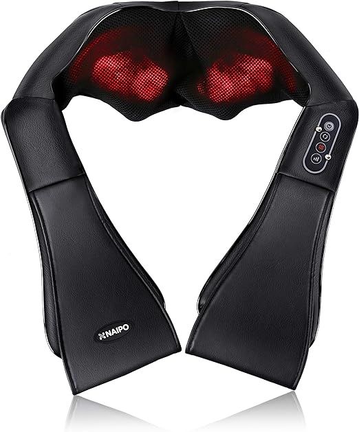 Naipo Shiatsu Back and Neck Massager with Heat Deep Kneading Massage for Neck, Back, Shoulder, Fo... | Amazon (US)