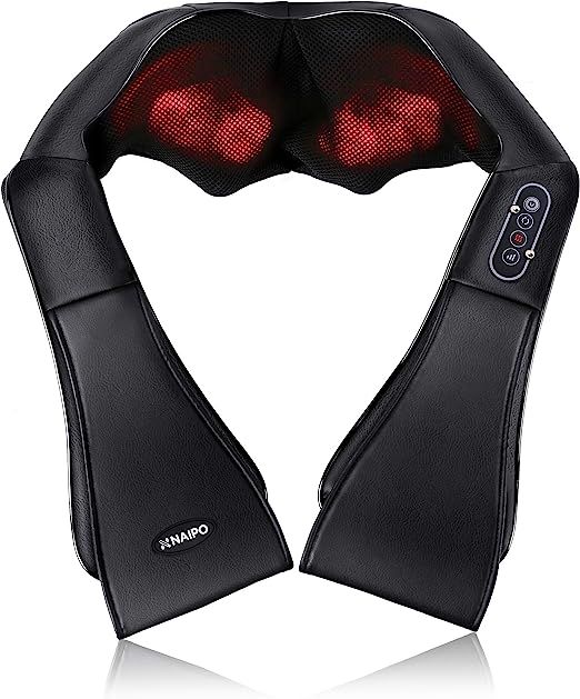 Naipo Shiatsu Back and Neck Massager with Heat Deep Kneading Massage for Neck, Back, Shoulder, Fo... | Amazon (US)