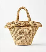 Ruffle Straw Bag | LOFT