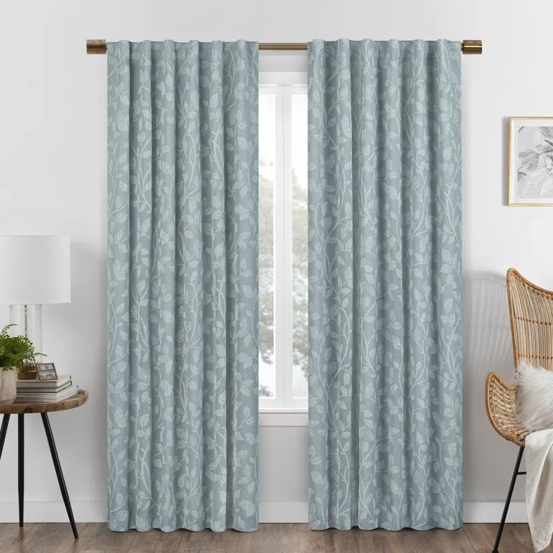 Ayden Floral Max Blackout Rod Pocket Single Curtain Panel | Wayfair North America