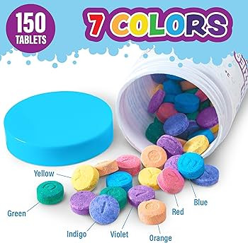 Tub Works® Bath Color Fizzies, 150 Count | Nontoxic & Fragrance-Free | Fizzy, Bath Color Tablets... | Amazon (US)