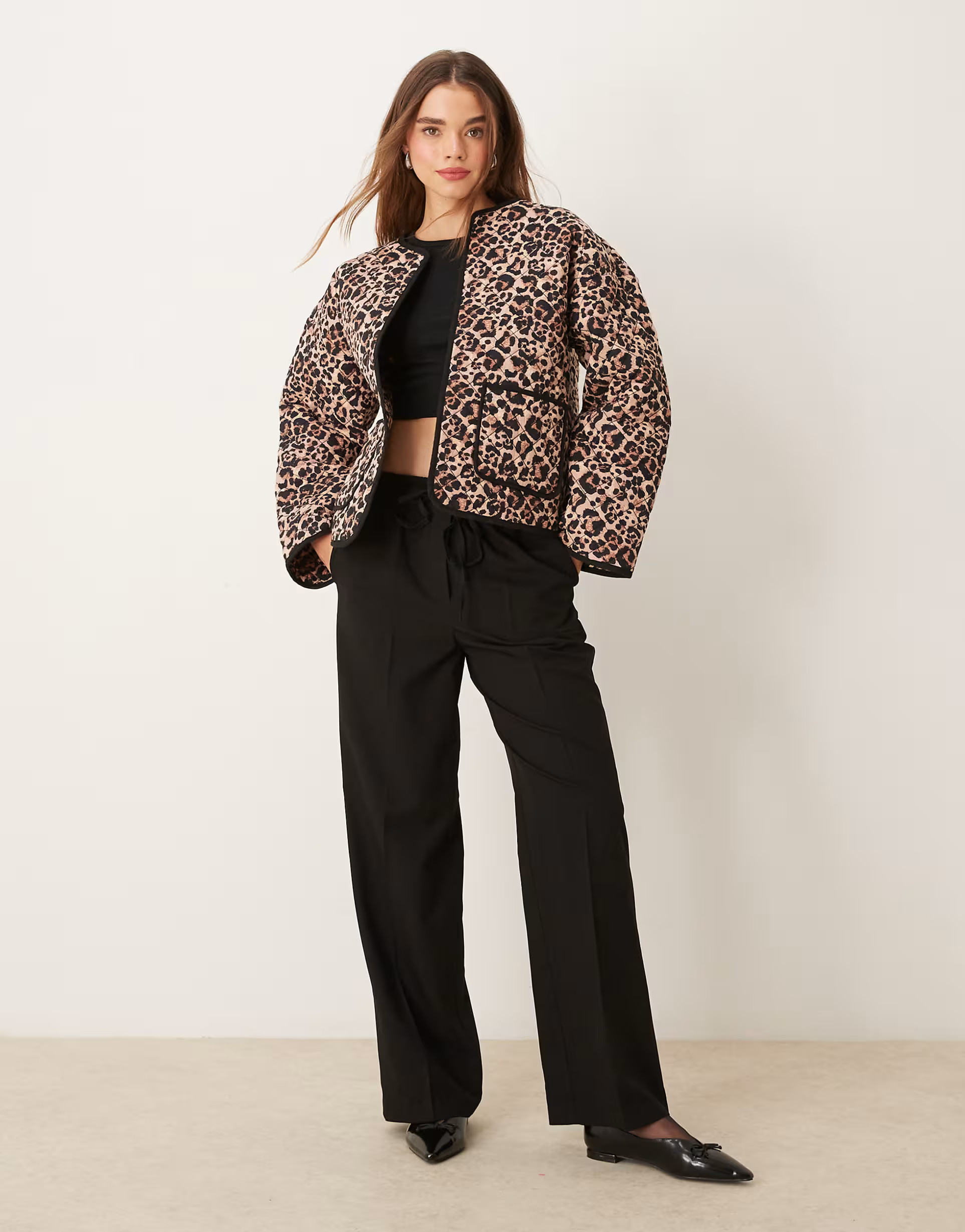 Nobody's Child quilted jacket in leopard print | ASOS (Global)