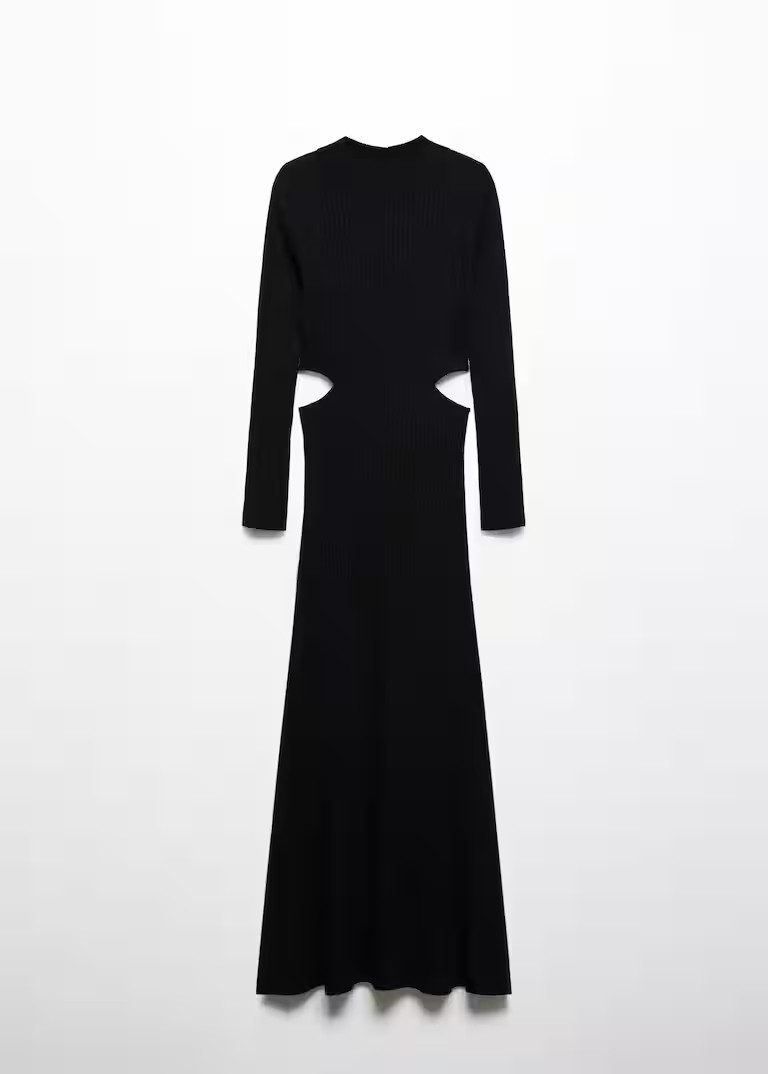 Rib-knit dress with slits | MANGO (US)