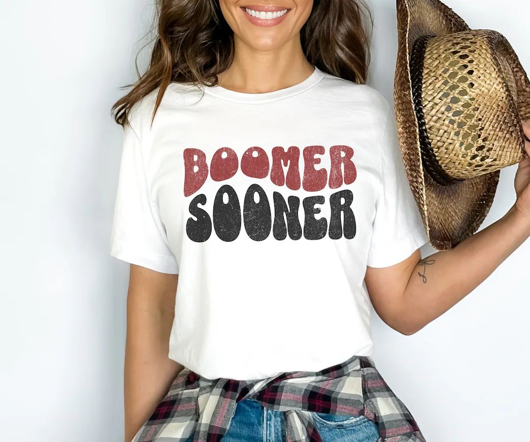 Boomer Sooner Groovy Tshirt, Boomer Sooner Retro Tee, Oklahoma Sooners Tshirt, Oklahoma Tshirt, V... | Etsy (US)