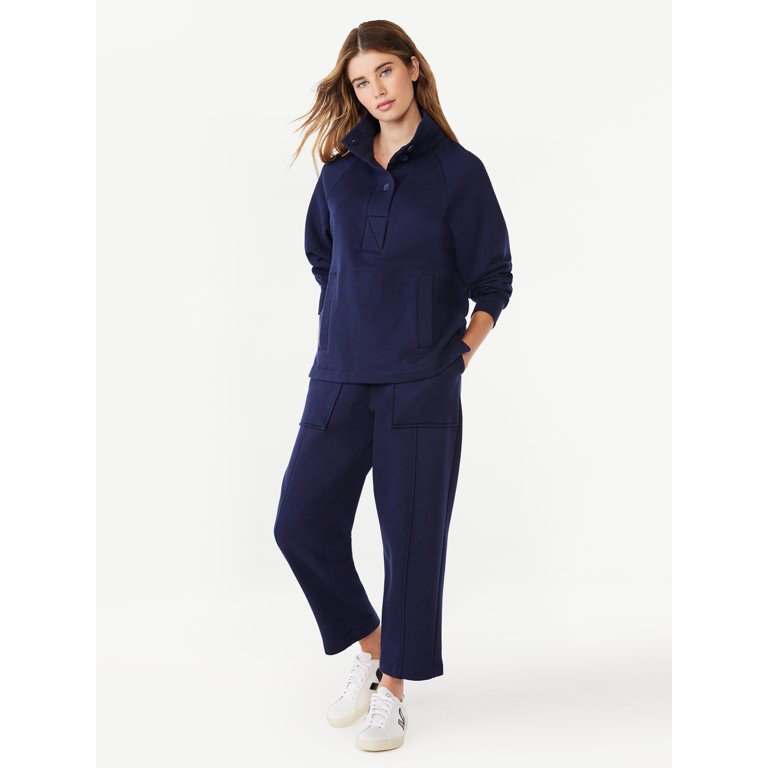 Free Assembly Women's Fleece Popover Sweatshirt with Raglan Sleeves, Size XS-XXXL | Walmart (US)