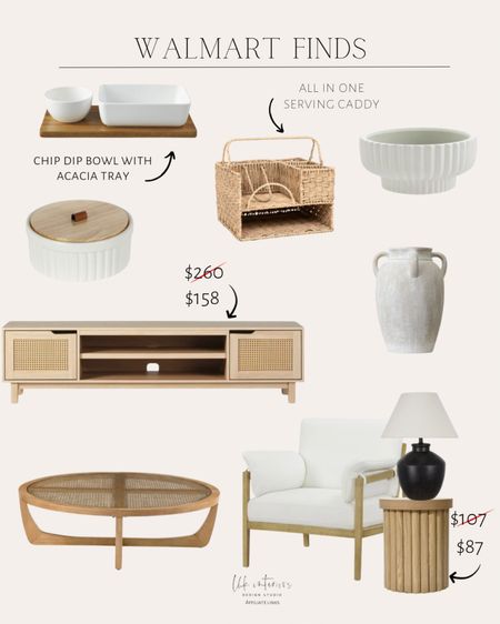 Round ceramic planter / accent chair / coffee table/ tv stand / all in one serving caddy / chip dip bowl with acacia tray / table lamp 

#LTKsalealert #LTKhome
