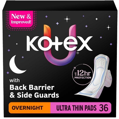 Kotex Ultra-Thin Overnight Pads with Wings - 36ct | Target