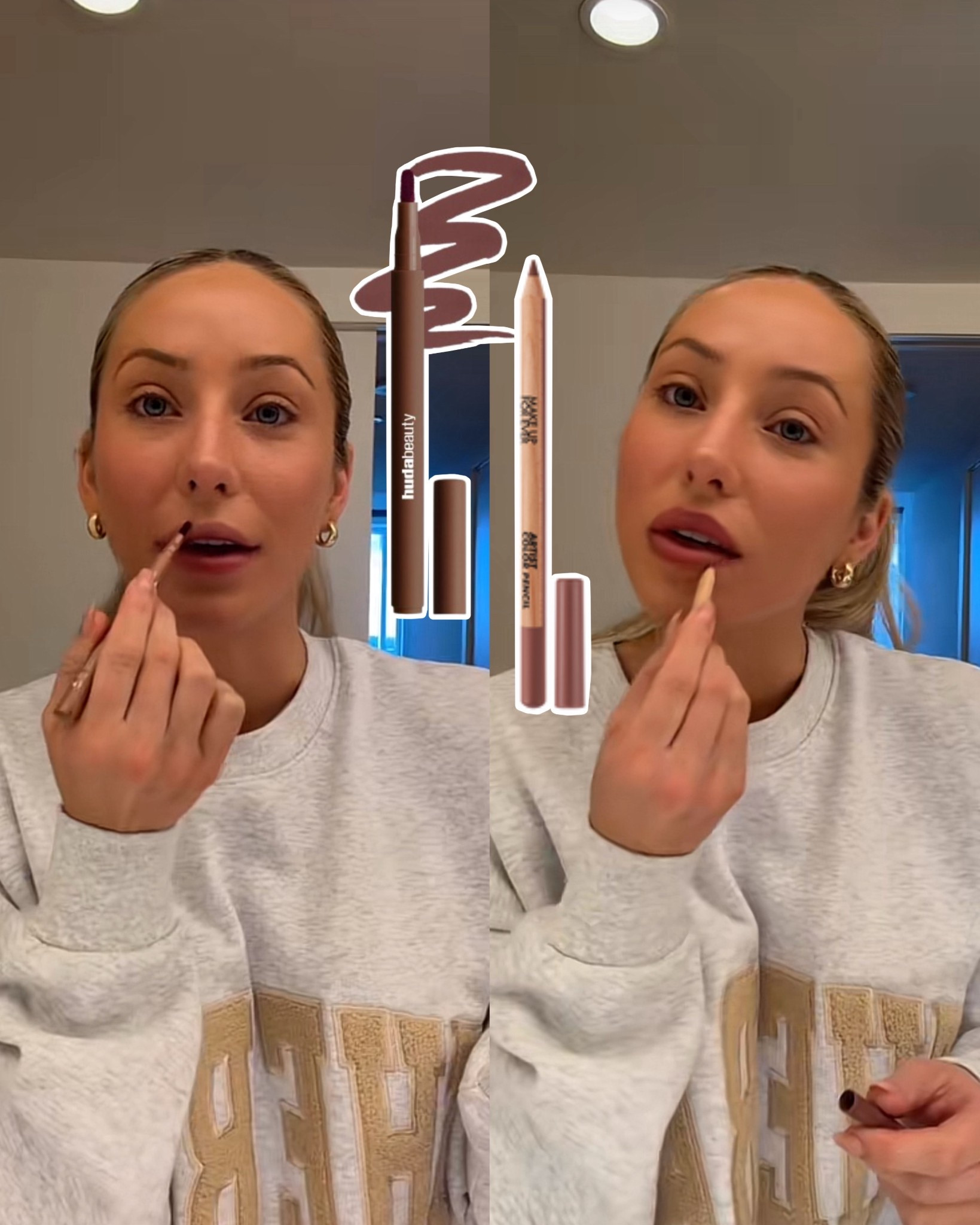 Alix Earle lip combo: Huda Beauty Lip Stain and Makeup Forever lip liner 

#LTKBeauty #LTKgrwm