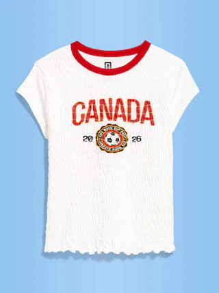 FIFA World Cup 26™ Canada Smocked Graphic T-Shirt for Women | Old Navy (CA)