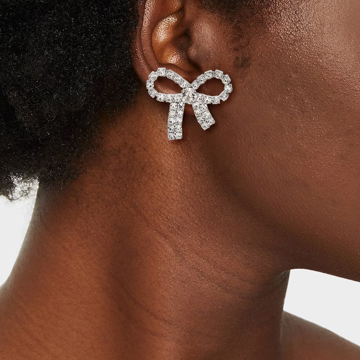 Crystal Bow Stud Earrings - A New Day™ Silver | Target