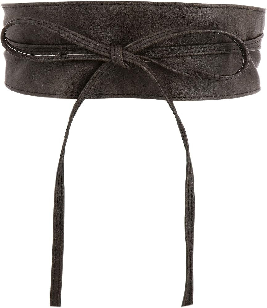 FASHIONGEN - Woman leatherette waisband Obi Belt, MICA | Amazon (US)
