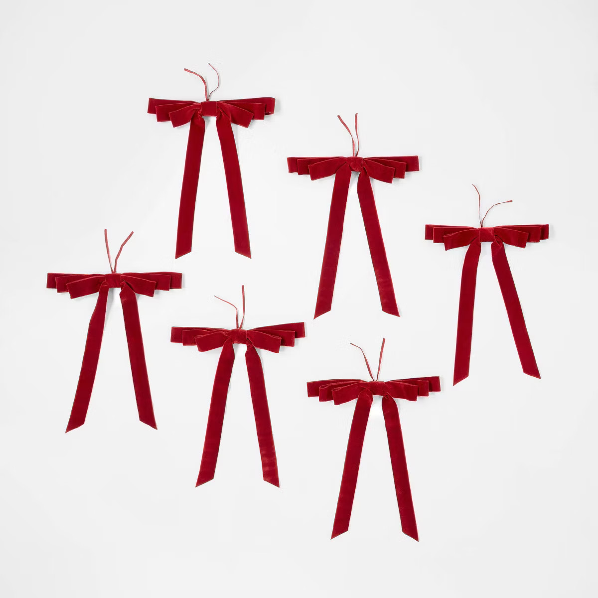 Set of 6 Oversized Velvet Christmas Bows - Threshold™ designed with Studio McGee | Target