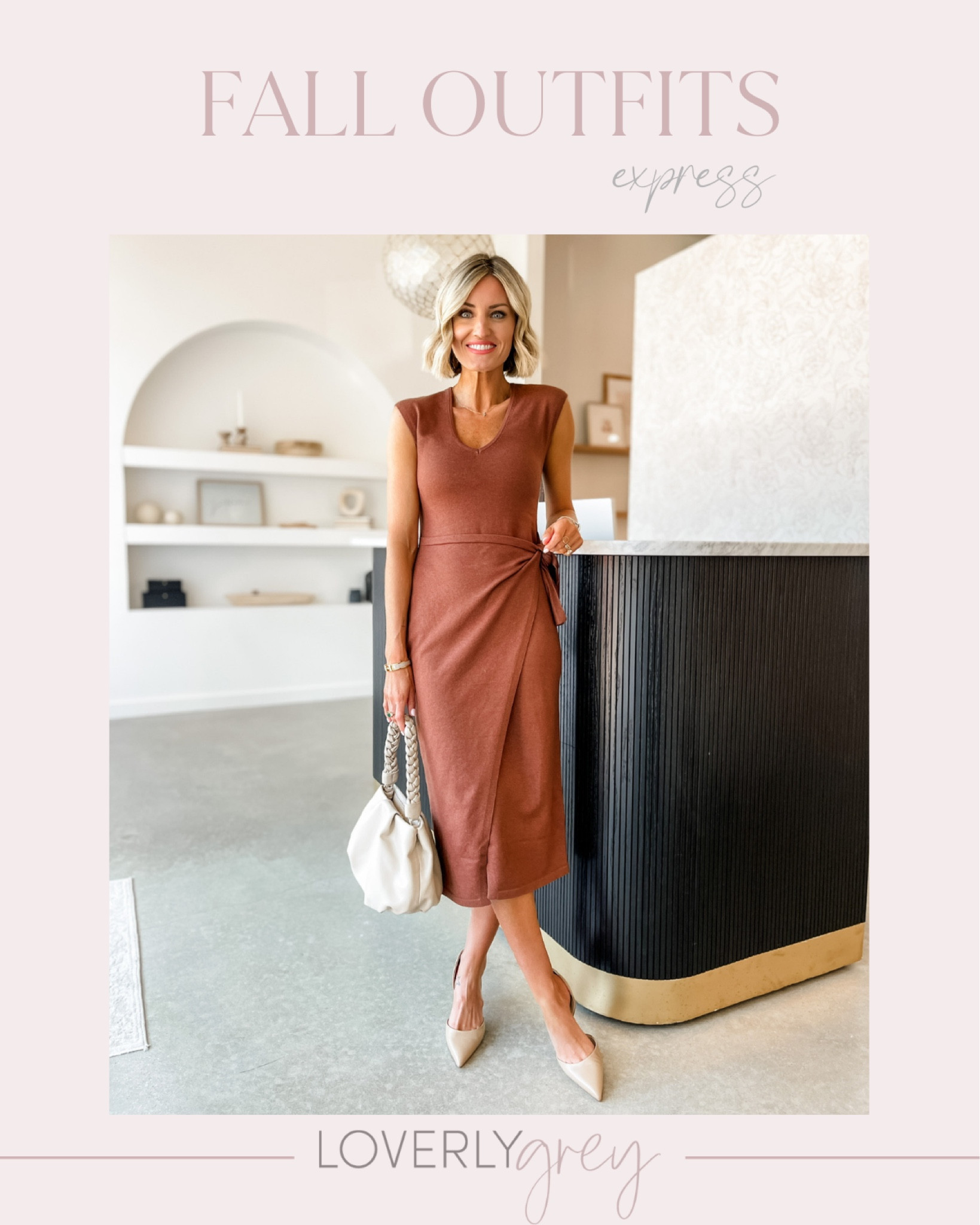 This sweater dress is perfect for fall workwear looks! I am wearing an XS 

Loverly Grey, fall dress

#LTKSeasonal #LTKstyletip #LTKfindsunder100