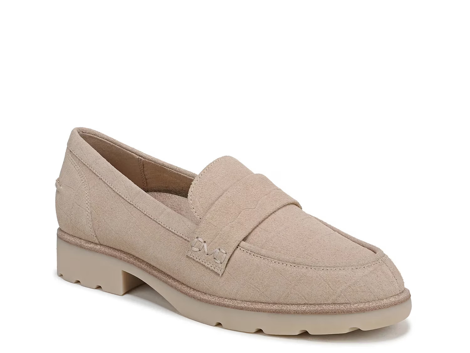 Vionic Cleo Loafer | Women's | Beige Croc Print Suede | Size 9.5 | Loafers | Block | DSW