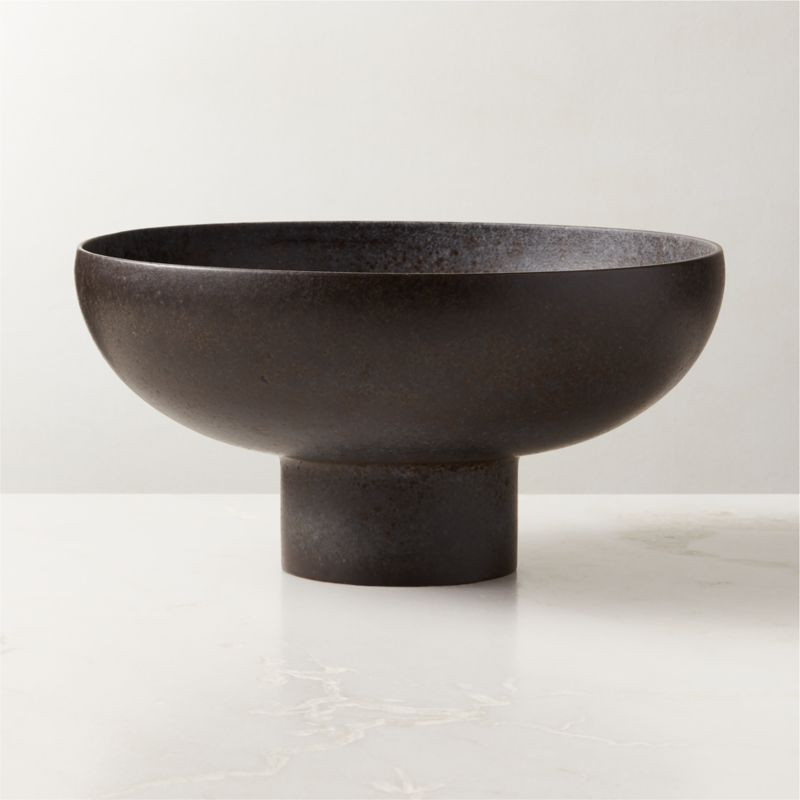 Black Ceramic Pedestal Bowl + Reviews | CB2 | CB2