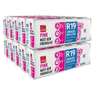 Owens Corning R-19 Unfaced Fiberglass Insulation Batt 19.25 in. x 48 in. (10-Bags) K23Q | The Home Depot