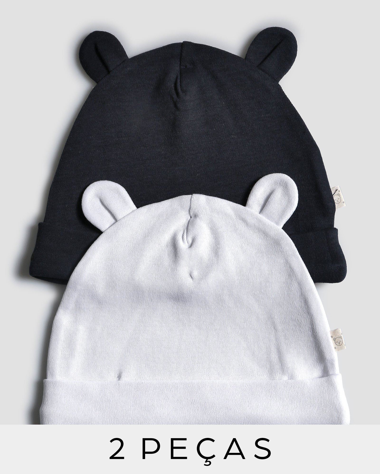 Kit touca bebê 2 peças com orelhas e dobra multicor | Baby Way by Riachuelo | Riachuelo (BR)