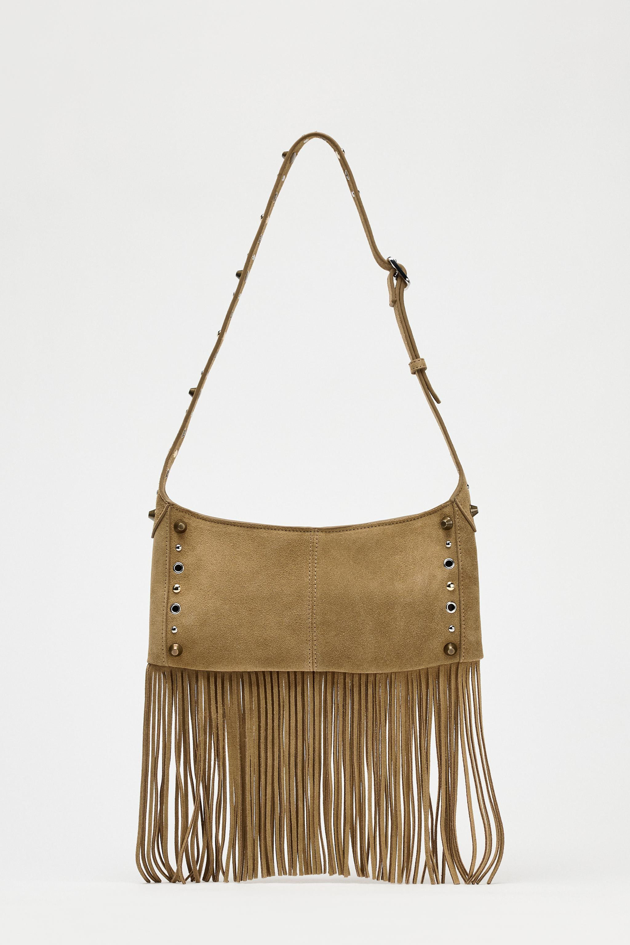 FRINGED SUEDE BAG | Zara US