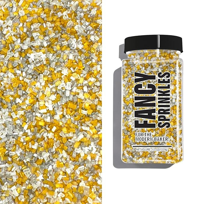 Fancy Sprinkles St. Patty's Day Filthy Rich Fancy Sugar Silver and Gold Pearlescent Sugar Crystal... | Amazon (US)