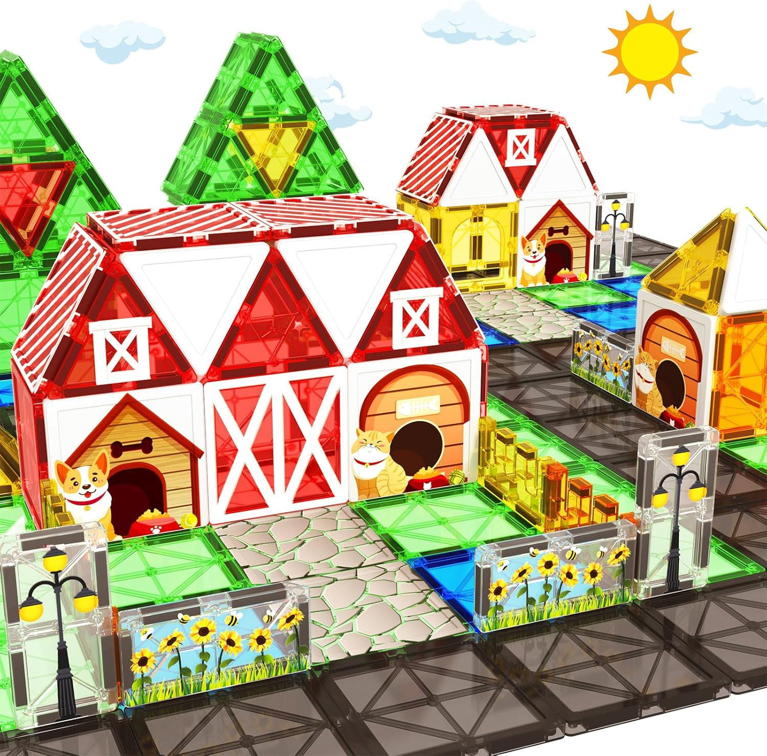 Magnetic Tiles Toddler Toys Garden Farm Animal Set, Magnetic Blocks Montessori Sensory Educationa... | Amazon (US)