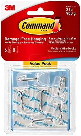 Command Medium Wire Toggle Hook Value Pack, Clear, 6-Hooks, Organize Damage-Free | Amazon (US)