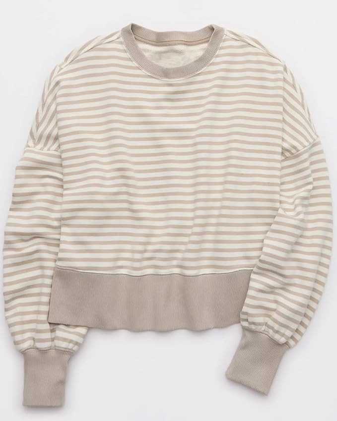 Locachy Womens Oversized Striped Sweatshirt Crewneck Long Sleeve Pullover Tops 2025 Fashion Y2K O... | Amazon (US)