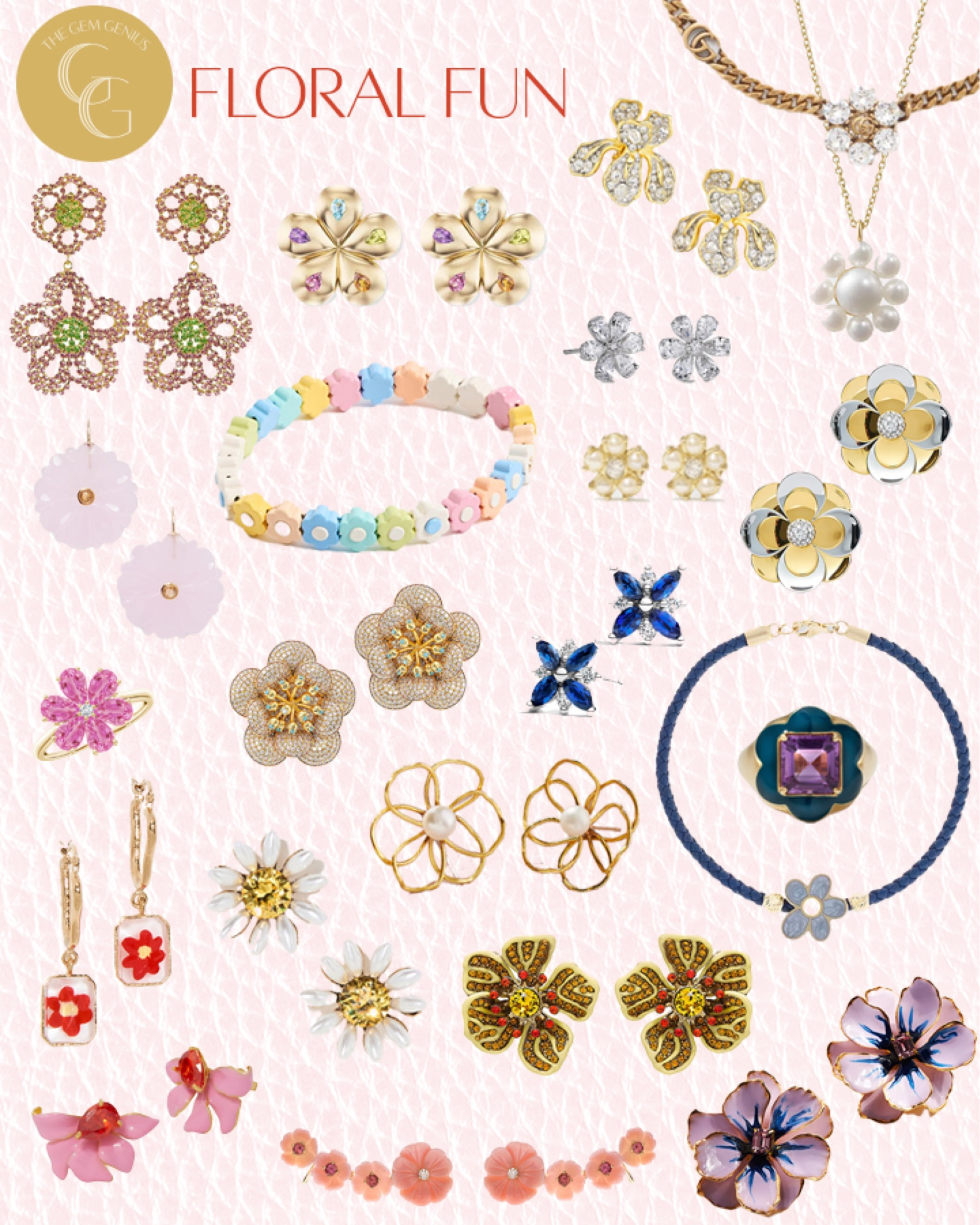 Floral Fun // The promise of spring is around the corner! Big or small, bright or subdued, there's no wrong way to rock this floral-forward trend.

#thegemgenius #gemgenius #jewelry #jewels #jewelryaddict #gemstones #flowers #floral #onlineshop #shopsmall #womenownedbusiness #smallbusiness #smallbusinessowner #onlinebusiness #womenowned #earrings #necklace #bracelet #braceletstacks #rings #accessories #womensstyle #womensfashion #instajewelry #jewelrygram #designerjewelry #statementjewelry #statementearrings #fashionjewelry #moodboard

#LTKSeasonal #LTKFind #LTKstyletip