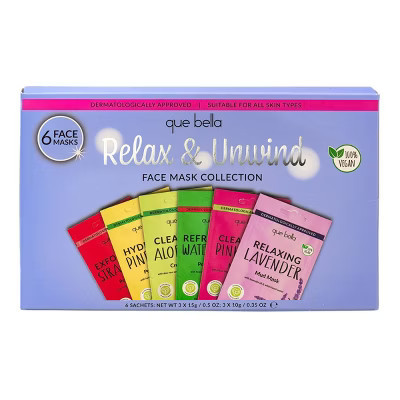 Que Bella Relax & Unwind Face Mask Collection - 6pc | Target