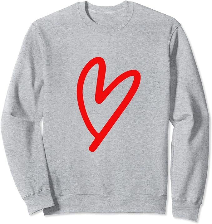 Heart, Valentine's Day, Big Heart, Red Heart Sweatshirt | Amazon (US)
