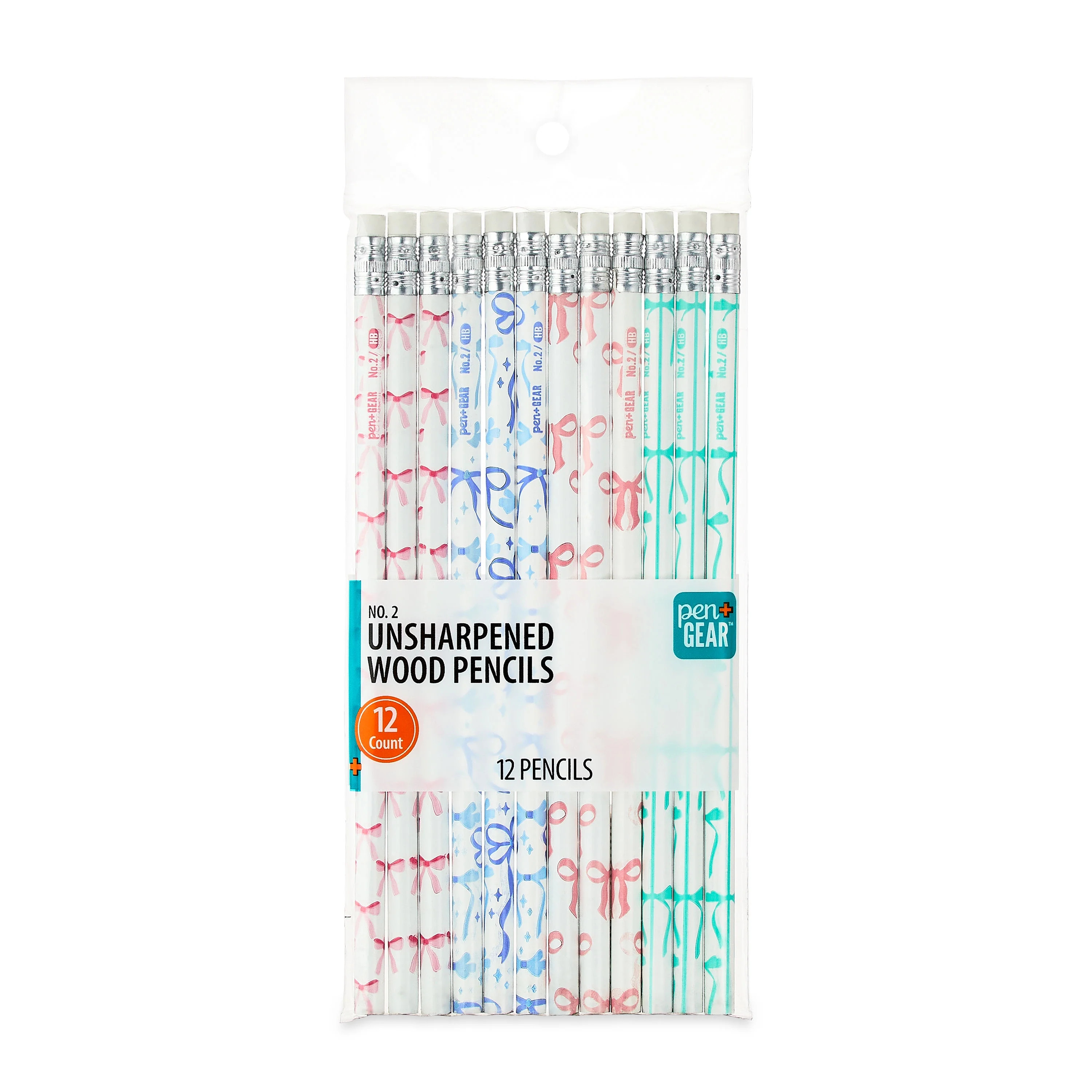 Pen+Gear #2 HB Unsharpened Pencils, 12 Count – Multicolor Bow Designs, Fun for School & Crafts | Walmart (US)