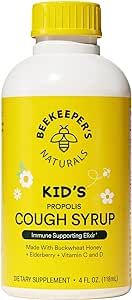 Beekeeper's Naturals Propolis Honey Cough Syrup Daytime for Kids Immune Support with Elderberry, ... | Amazon (US)