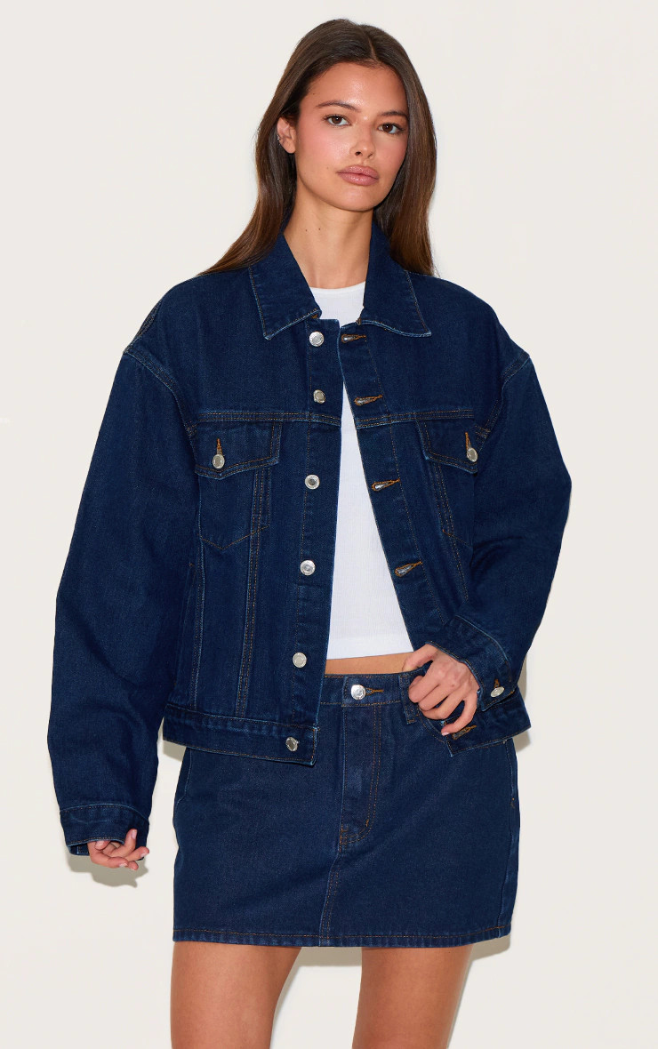 Indigo Rigid Denim Mini Skirt | Denim | PrettyLittleThing US