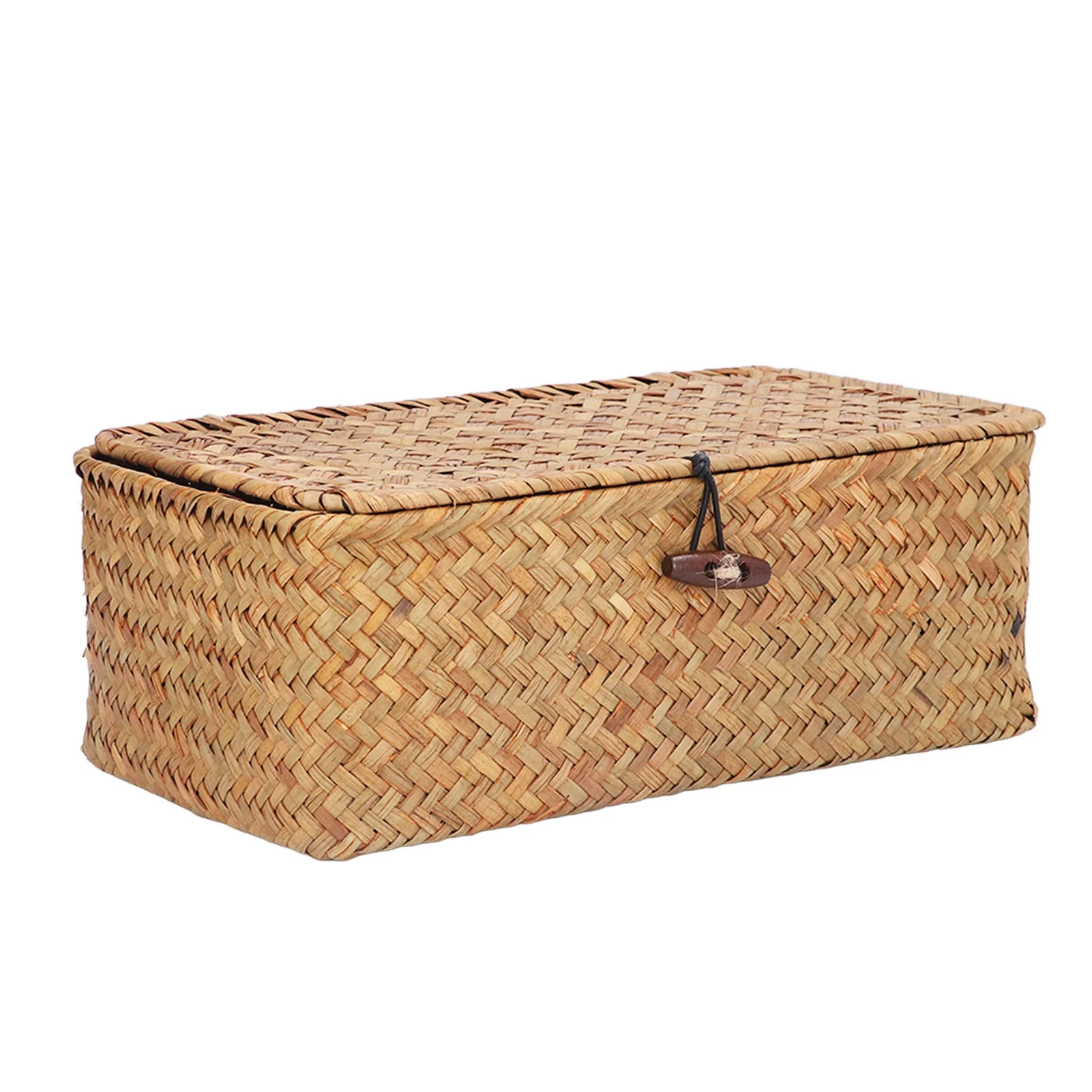 Wicker Storage Basket Woven Rattan Storage Box With Lids Seagrass Laundry Baskets Makeup Organize... | Walmart (CA)
