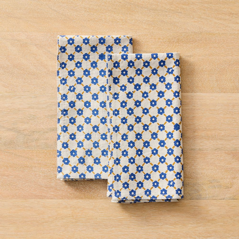 Soil to Studio Pia Block-Printed Linen Napkins (Set of 2) | West Elm (US)