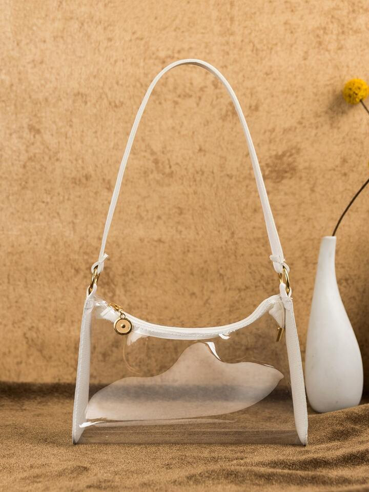 Clear Metal Decor Bag, Stadium Approved 12 X 12 X 6 Clear Transparent Purse Bag For Concerts Spor... | SHEIN