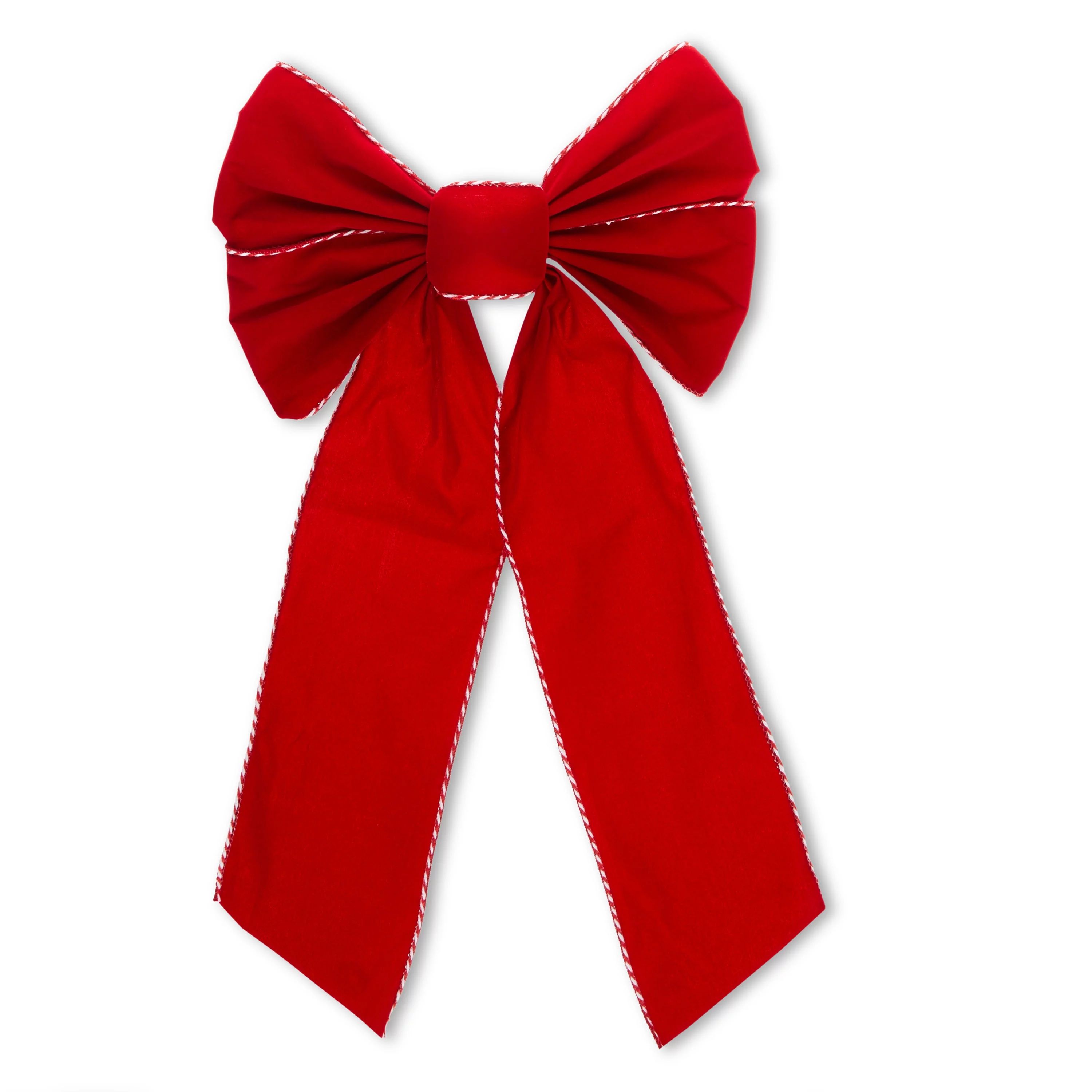 Red Baker Twine Christmas Wreath Bow, 19.5", by Holiday Time | Walmart (US)