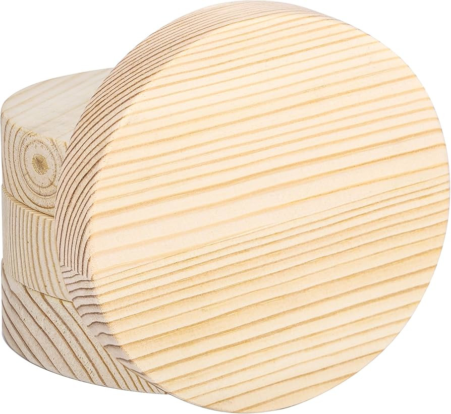 Belle Vous 4 tlgs Unbehandeltes Holzplatte Rund Set - Holzscheiben 10 cm Durchmesser, 20 mm Dicke... | Amazon (DE)