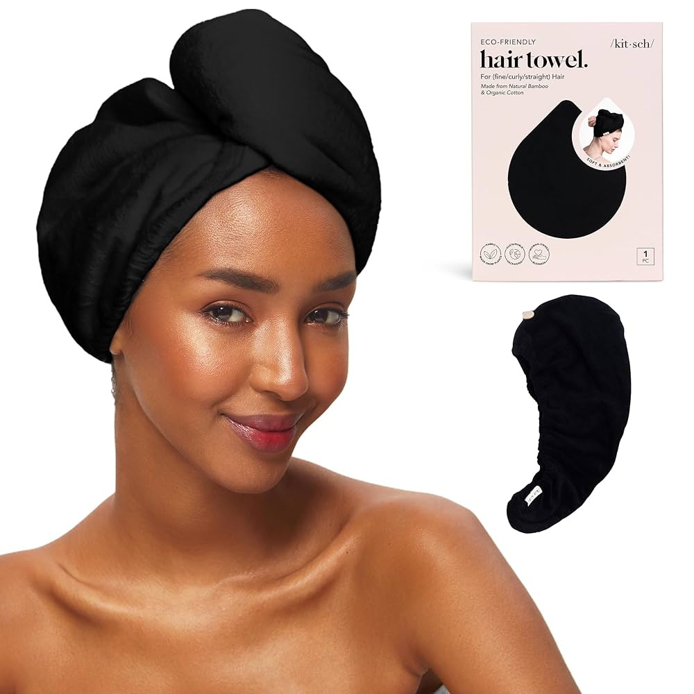 Kitsch Microfiber Hair Towel Wrap for Women - Super Absorbent Hair Drying Towel - Quick Dry, Anti... | Amazon (US)