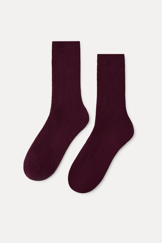 RIBBED COTTON SOCKS | Zara UK