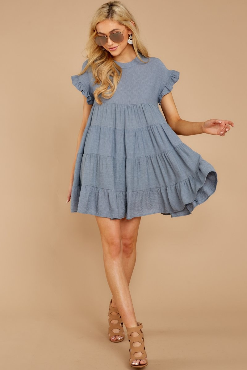 Nothing More Nothing Less Dusty Blue Dress | Red Dress 