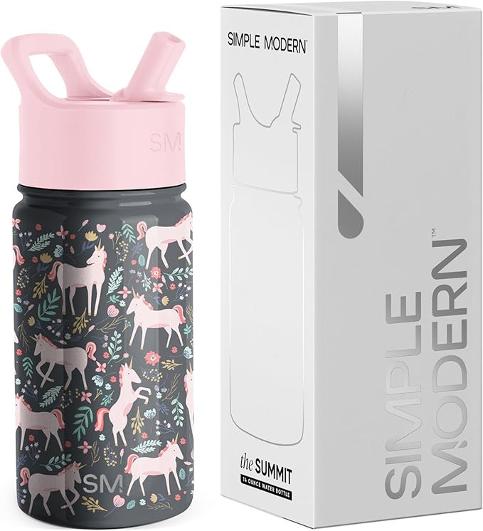 Simple Modern Kids Summit Water Bottle with Straw Lid | 14oz Stainless Steel Cup Insulated Tumble... | Amazon (US)
