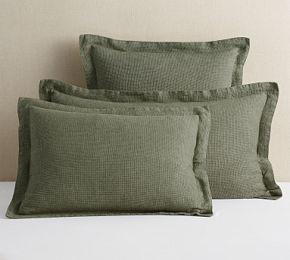European Flax Linen Waffle Sham | Pottery Barn CA