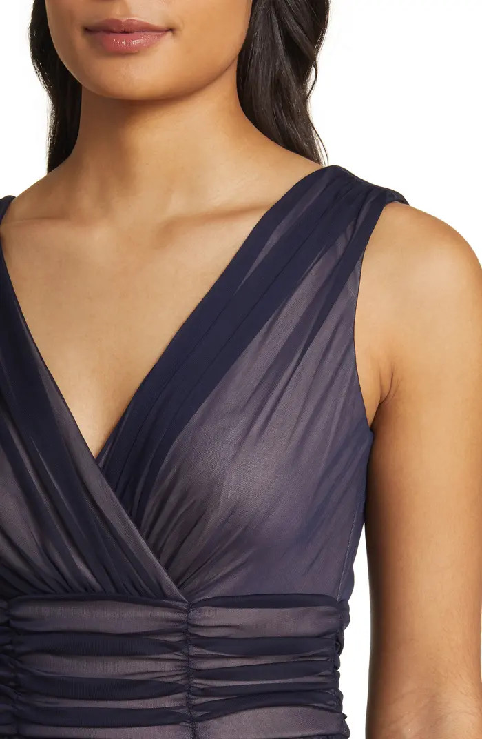 Chiffon Overlay Fit & Flare Dress | Nordstrom