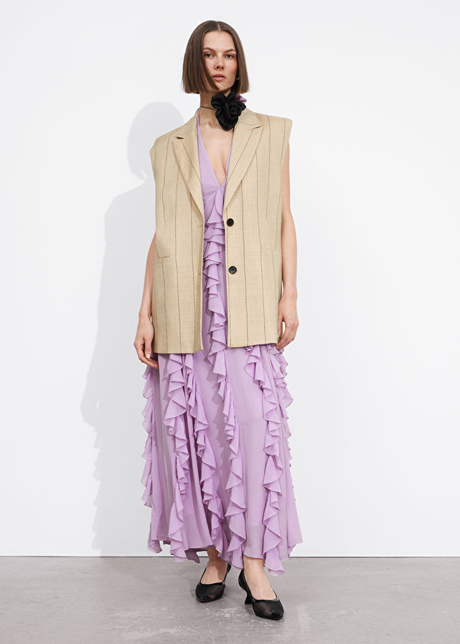 Frilled Halterneck Midi Dress | & Other Stories US