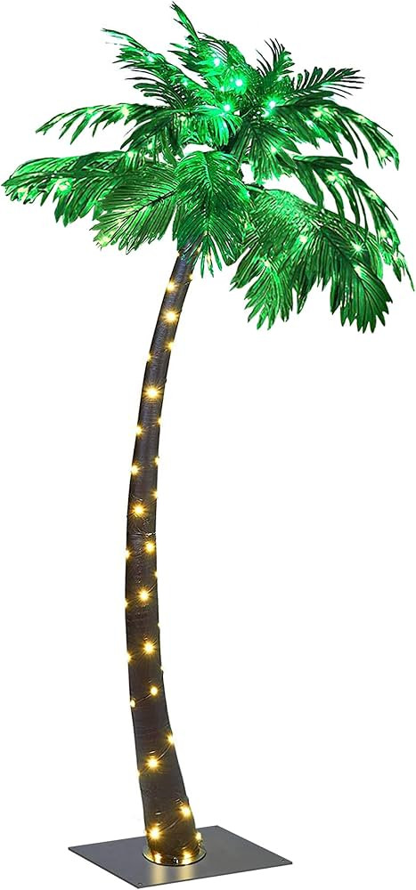 LIGHTSHARE JT-DC240V0250-CLightshare Lighted Palm Tree, Large - ZLS7FT, 7-Feet,Green | Amazon (US)