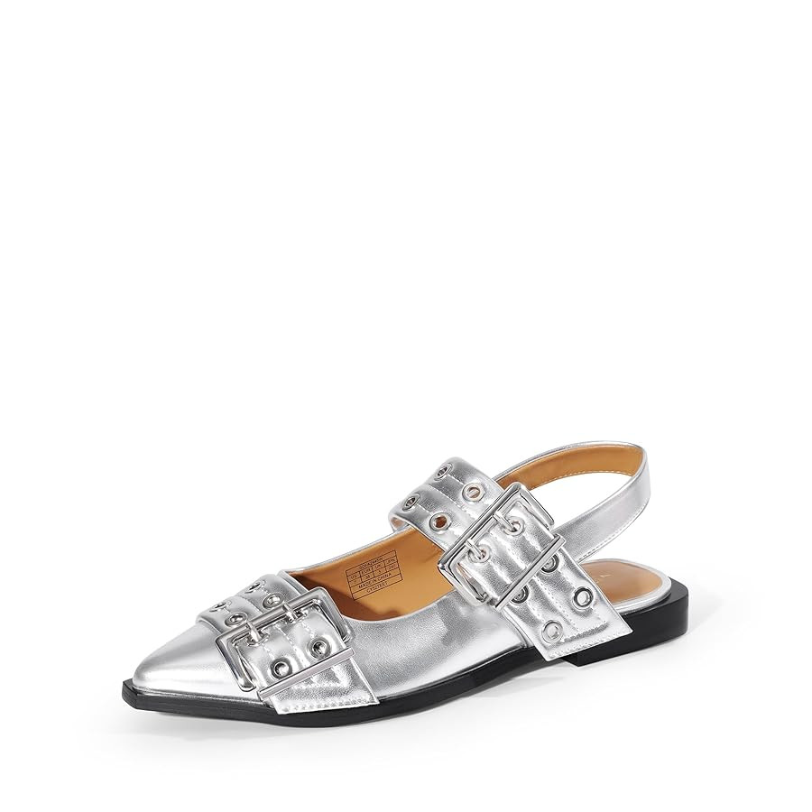 DREAM PAIRS Women's Slingback Ballet Flats, Pointed Toe Buckle Comfortable Dress Slip-on Flat Sho... | Amazon (US)